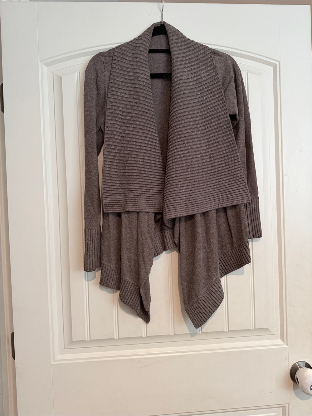 Women’s Draped Open-Front Cardigan Sweater - Taupe
